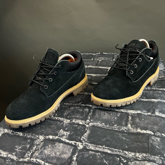 SOLD ARCHIVE - Waterproof Black Suede Leather Boots Timberland Designer Gorpcore - Picture 9 of 14